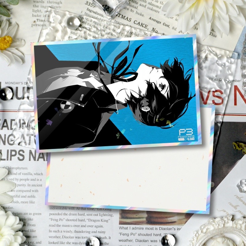 Persona 3 Shikishi Long Lanh Thẻ Nghệ Thuật Hoặc Acrylic Đứng Makoto Yuki & Aigis Trang Trí Bàn Làm Việc Quà Tặng