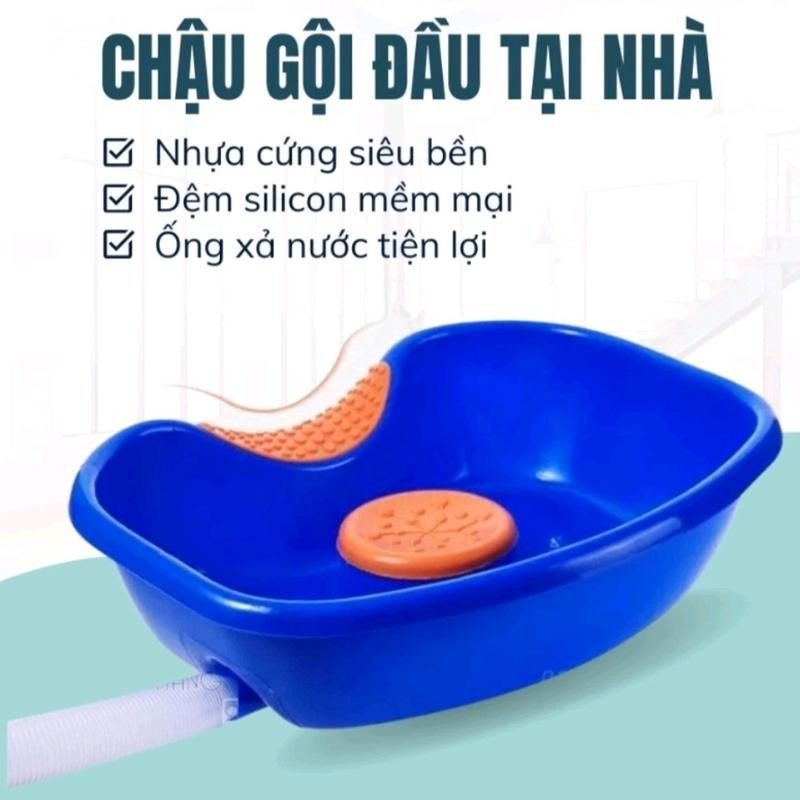 Chậu Gội Đầu Tại Nhà, Chậu Gội Đầu Cho Người Già ,Người Bệnh,Trẻ Nhỏ Có Đệm Massage Thỏa mãi Chất Liệu Cứng Cáp