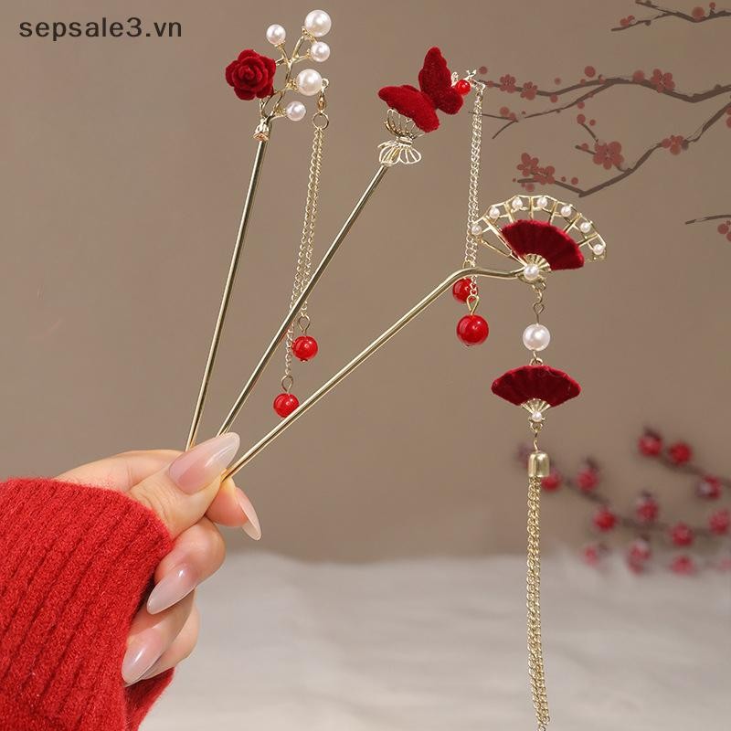 # sepsale # Kẹp Tóc Hoa Hồng Retro Cho Nữ Phong Cách Trung Hoa sel Kẹp Tóc Kẹp Tóc Hoa Handmade Kẹp Tóc Mũ Ngày Lễ Tình Nhân.