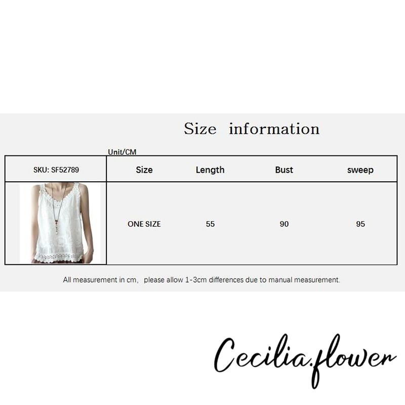 Áo Tank Nữ Thêu Hoa Cổ Chữ V Áo Vest Mùa Hè Không Tay Áo Dạo Phố