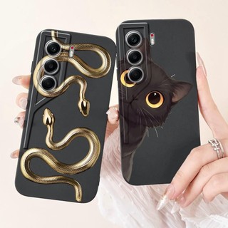 Ốp Lưng Silicon Lỏng Mềm Cho Tecno Camon 40 Pro camon40 40Pro 4G Vỏ Vịt Mèo Kiểm Tra Tranh Vỏ Điện Thoại