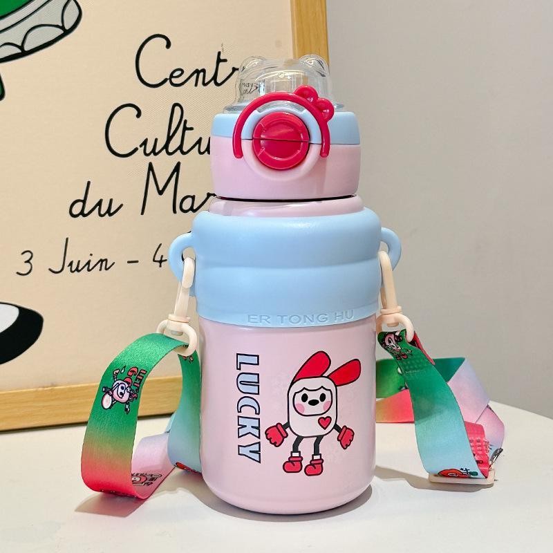 Cốc Cách Nhiệt Trẻ Em 550ml Thép Không Gỉ 316 Di Động Ngoài Trời  Maiquy Bình Nước Giữ Nhiệt
