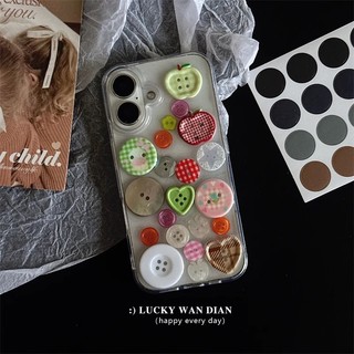 Thời Trang 3D Nút Nhiều Màu Sắc Trong Suốt Ốp Lưng Điện Thoại iPhone 16Promax 16Pro 15Promax 13 14 Pro Max Chống Sốc Nữ Điện Thoại Di Động