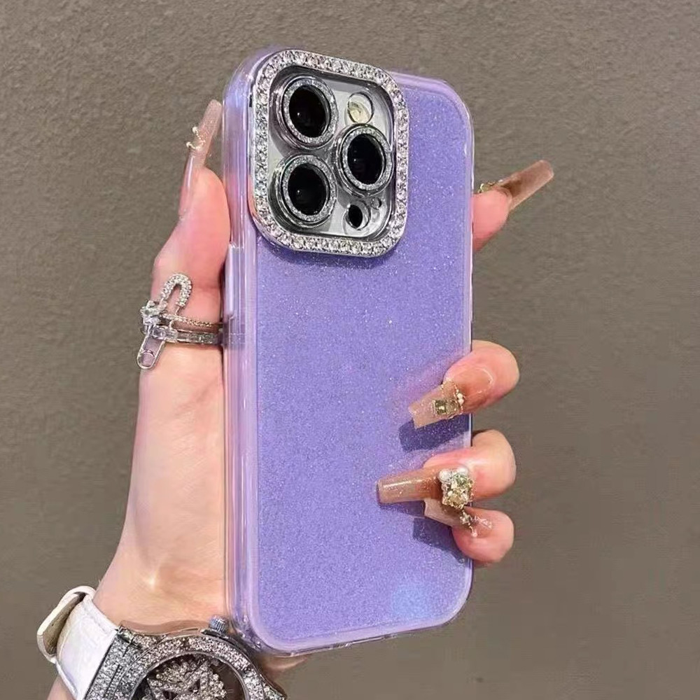 Ốp Điện Thoại Phim Ống Kính Lấp Lánh Cho iPhone 17 Pro Max 16 Plus 15 14 13 12 11 Vỏ Bảo Vệ Chống Sốc
