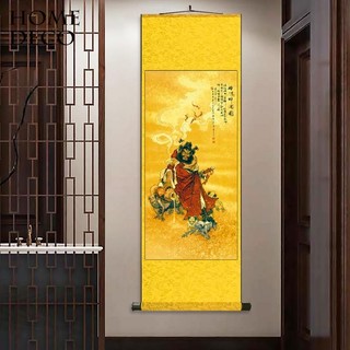 ✨Zhongkui Say Lụa Cuộn Trang Trí Tranh Say Zhongkui Tranh Thư Pháp Tranh Cổ Tích Vải Lụa Cổ Tích Tranh Thư Pháp 25.4.