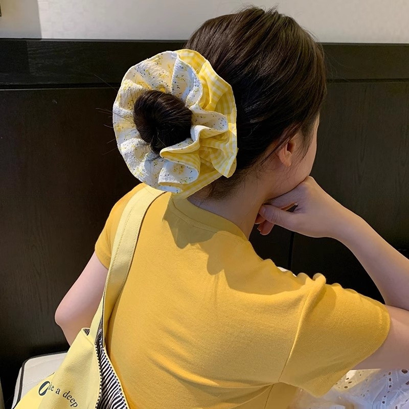 YT2 Mũ Phụ Kiện Tóc Dây Buộc Tóc Phong Cách Hàn Quốc Kiểm Tra Họa Tiết Họa Tiết In Hoa Đuôi Ngựa TY2