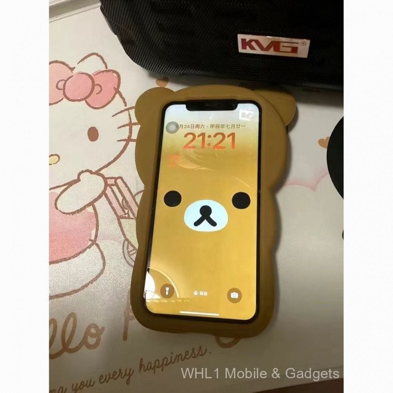 Ốp điện thoại 3D gấu nâu dễ thương cho Apple 16 Pro/4s 5th Gen 8 Plus XR/15P silicone mềm 13 12 11
