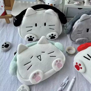 Sử Dụng Văn Phòng Dung Tích Lớn Mèo Túi Đựng Động Vật Dây Kéo Sang Trọng Hộp Đựng Kawaii Hoạt Hình Mèo Túi Trang Điểm Văn Phòng Phẩm