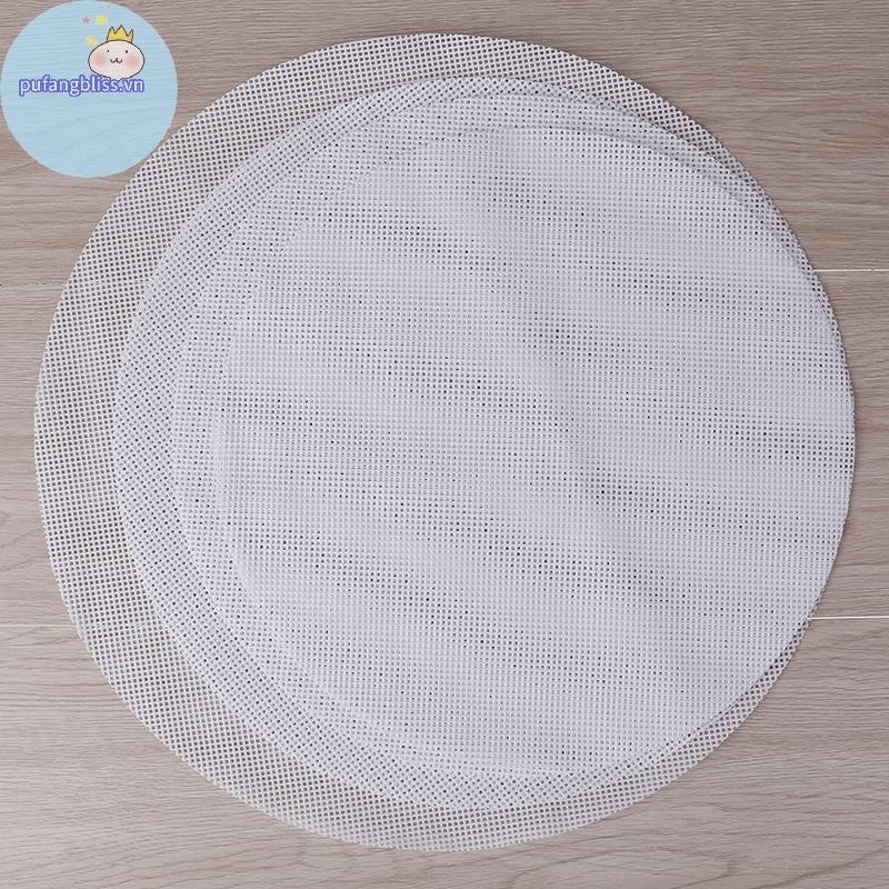 Pufangbliss Tròn Chống Dính Silicon Lưới Vải Nướng Bánh Lót Hấp Miếng Lót Bánh Bao Buns Thảm VN
