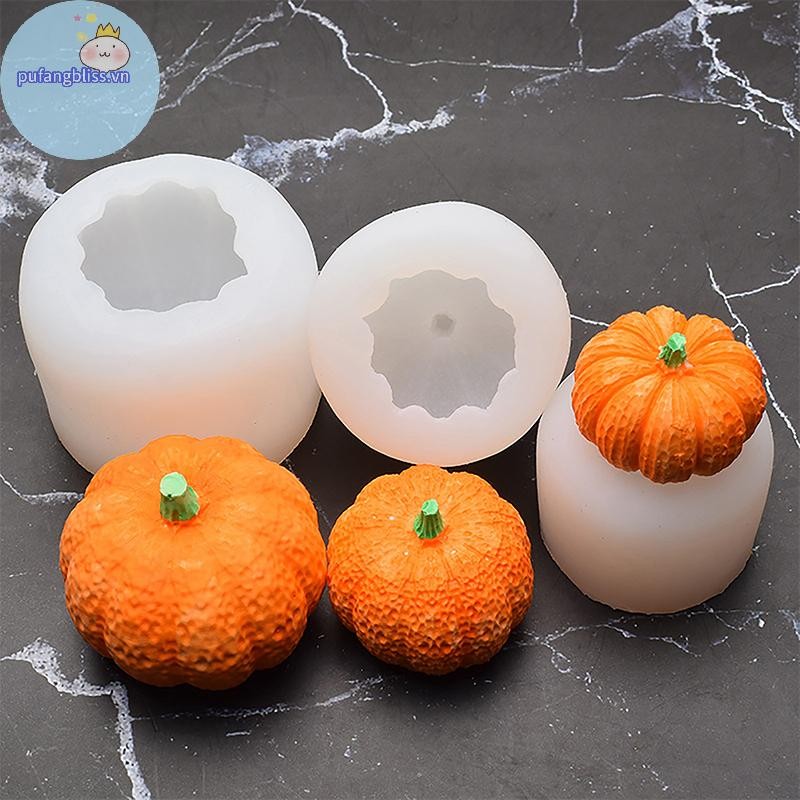 Pufangbliss 1 Silicone 3 Kích Thước Halloween 3D Khuôn Bí Ngô Trang Trí Khuôn Bánh VN