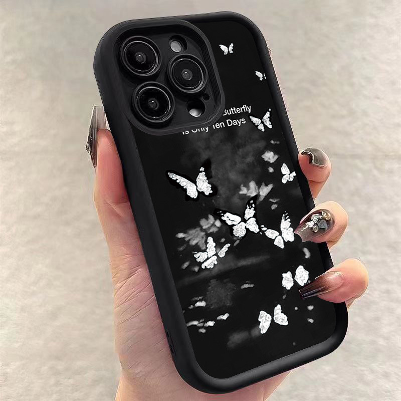Vỏ Tương Thích Cho Xiaomi Mi 11 Lite 5G NE Mi 14T 13T 14 Pro 13 12T 12 Pro Poco F6 F3 F5 X5 X3 X6 M6 Pro 4G Nhãn Vintage Dễ Thương Hoa Bướm Silicon Mềm Matte Cover