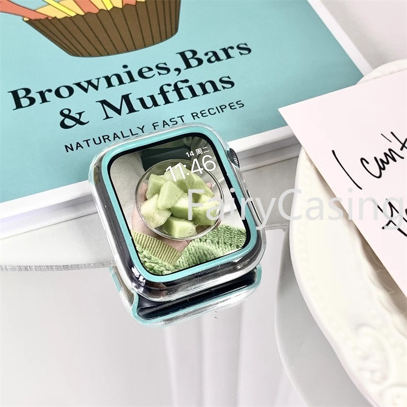 Vỏ Dạ Quang Cho Apple Watch 46mm 42mm series 10 Ultra 2 49mm 45mm 44mm 41mm 40mm Khung Bảo Vệ Ốp Lưng PC Cứng Cho iWatch 9 8 7 6 5 SE S11 Ốp Lưng Accessorie