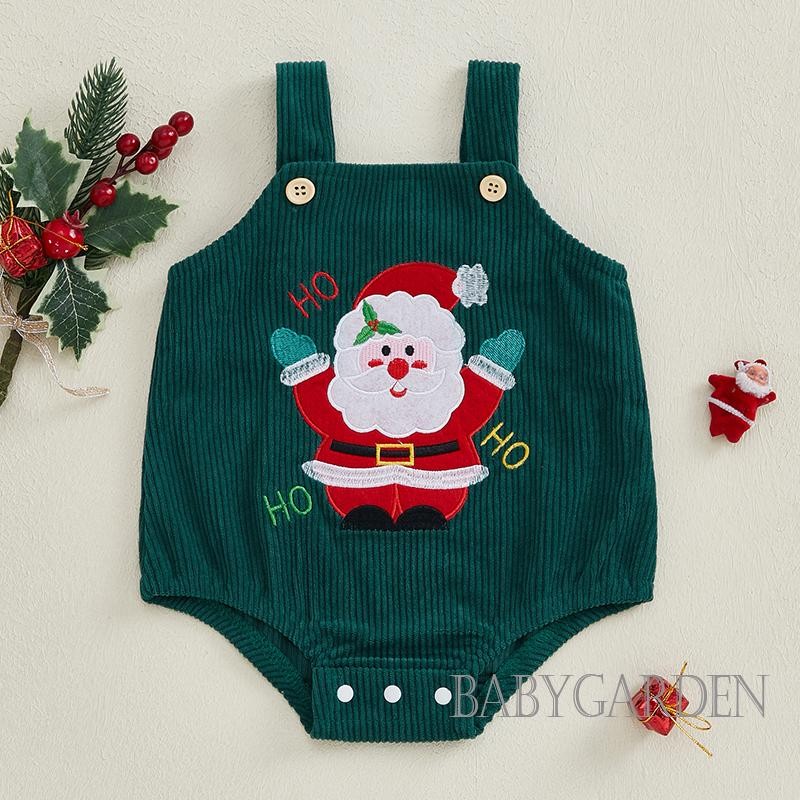 / / -Baby Bé Trai Bé Gái Quần Áo Không Tay Ông Già Noel Dây Đeo Áo Liền Quần Trang Phục Sơ Sinh