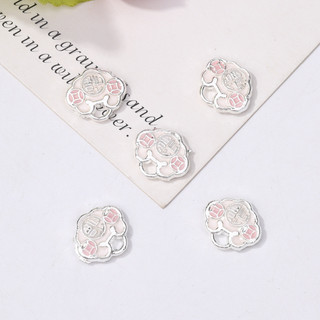 Hợp kim Bạc mờ nhỏ giọt dầu may mắn mèo múa lân Mặt dây chuyền Tianguan ban phước trang sức vòng tay phụ kiện Tự Làm Thủ Công