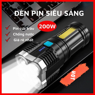 Đèn Pin 4 Lõi Siêu Sáng Đa Năng p1000 led Có Thể Sạc Lại