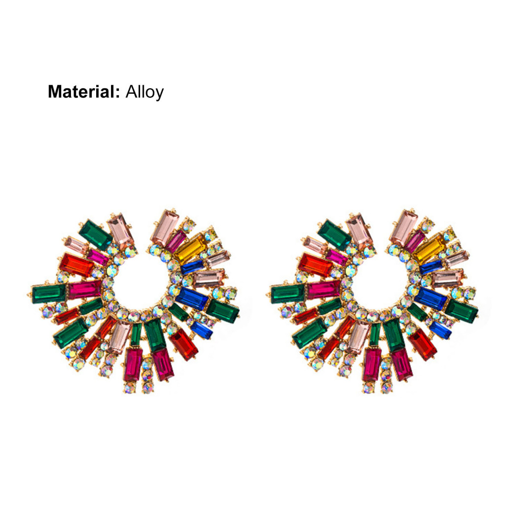 Fairystore| 1 Đôi Bông Tai Tòn Ten Thanh Lịch Cho Đám Cưới Hình Hoa Vintage Bông Tai Sáng Bóng