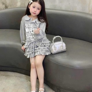 D422M-Đầm nhún tầng rút cho bé gái size từ 10-33Kg