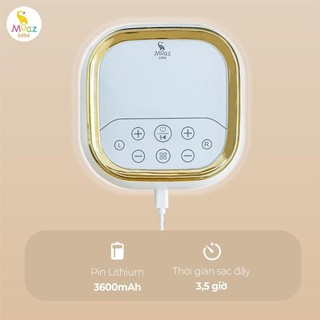 [Xả kho]Máy hút sữa điện đôi có dung lượng pin lớn 3600nAh Moaz BéBé MB090 Chính Hãng