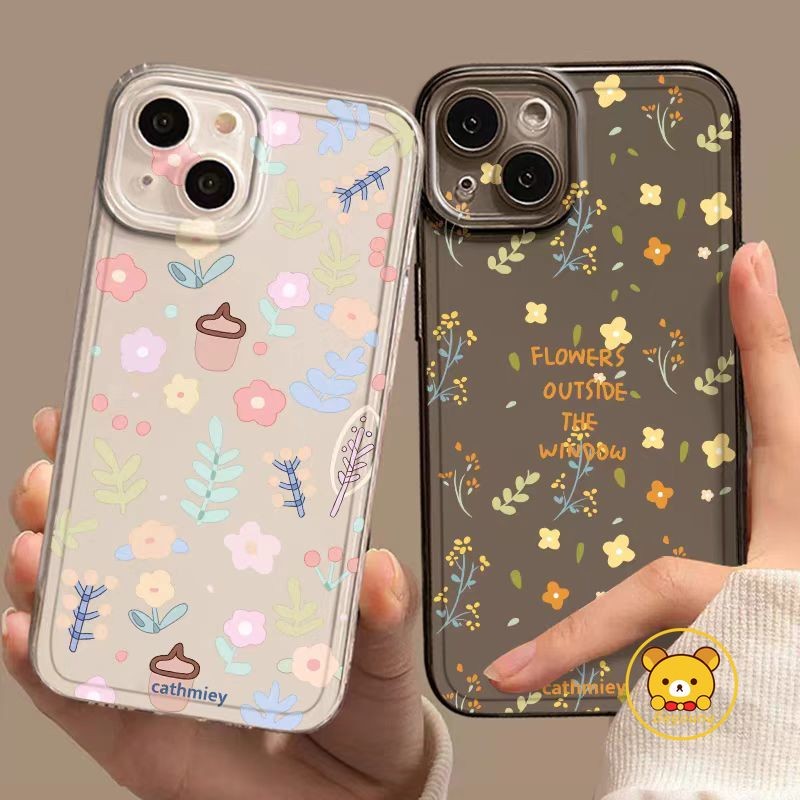 Ốp Điện Thoại Trong Suốt Hoa Tươi Nhỏ Phong Cách Hàn Quốc Cho Redmi 15C 15 A5 Note 15 14 Pro Plus K90 Pro Max K80 K70 Ultra K70E Turbo 4 Pro 5G 4G Hoa Mềm Vỏ Chống Rơi Thời Trang