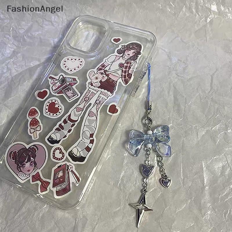 Fashionangel Sáng Tạo Handmade Xanh Nơ Trong Suốt Trái Tim Hạt Dây Quyến Rũ Dây Đeo Ngôi Sao Dễ Thương Nút Thắt Mặt Dây Chuyền Cô Gái Người Phụ Nữ Móc Khóa Dây Cho Điện Thoại VN