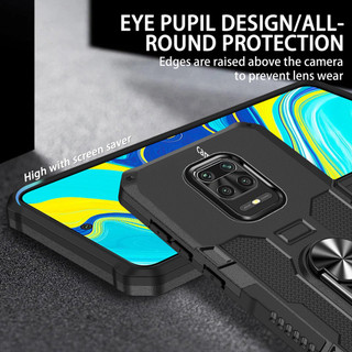 Dành Cho Redmi Note 9 / Note 9s / 9 Pro Max / 10X Ốp điện thoại PC Cứng Mặt Sau Mềm TPU Cạnh Bảo Vệ Camera Giá Đỡ Nhẫn Chân Đế Chống Sốc Mỏng Vỏ
