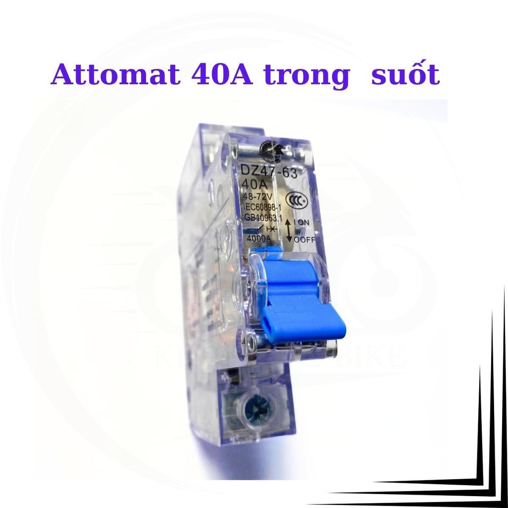 Attomat 40A dùng cho các loại xe điện 48-72v, nhựa trong hàng đẹp ...