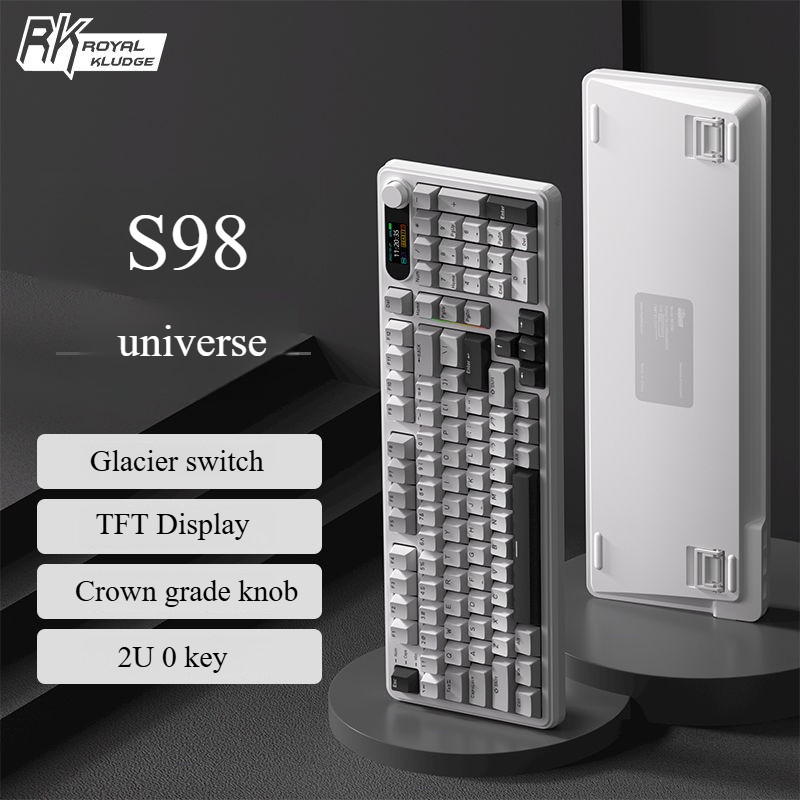Bàn phím cơ 3 chế độ không dây RK S98 Đèn nền RGB Tùy chỉnh có màn hình ...