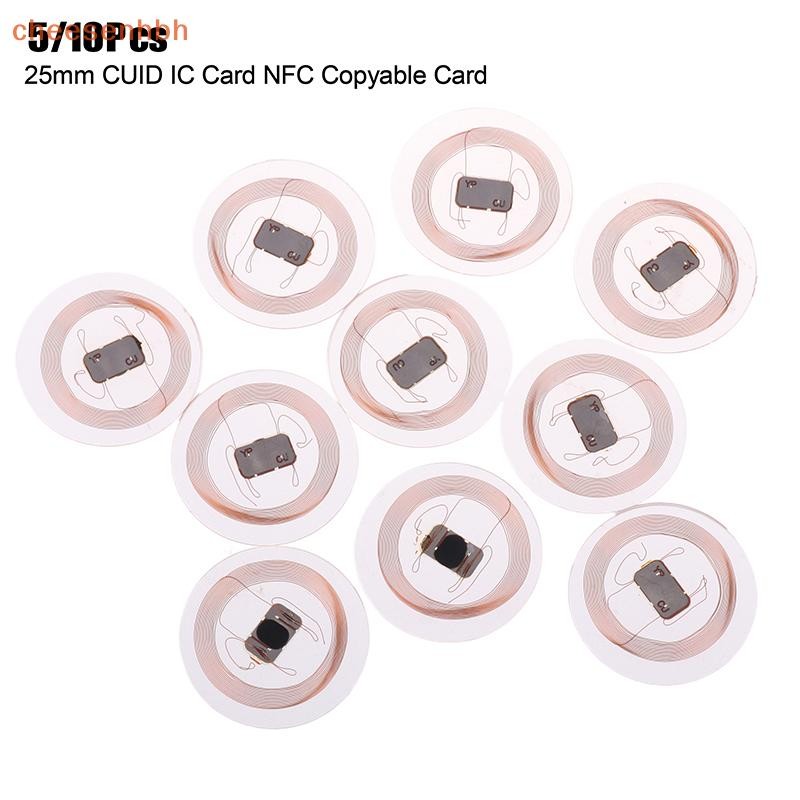 Cheehbh 5 / 10 Chiếc Thẻ NFC CUID 25 Mm Có Thể Ghi Lại Thẻ Đồng Xu Trong Suốt NFC Nhãn Cho tiệm cận Keyfobs Thẻ Truy Cập Contol Siêu Mỏng NFC VN