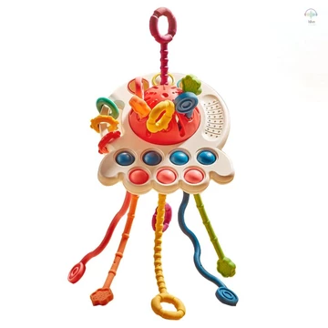 Đồ chơi dây kéo cho bé Đồ chơi Montessori Đồ chơi giác quan cho trẻ mới biết đi Đồ chơi trẻ em bằng silicon cấp thực phẩm 6 đến 12 tháng Quà tặng đầu tiên cho bé trai bé gái Đồ chơi phát triển sớm cho