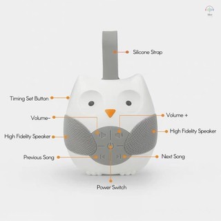 Máy Ồn Trắng Cú Di Động Cho Bé Có 10 Bài Hát Nhạc Nhẹ 2 Âm Thanh Tự Nhiên Dây Đeo Silicon Cho Trẻ Sơ Sinh Tập Đi