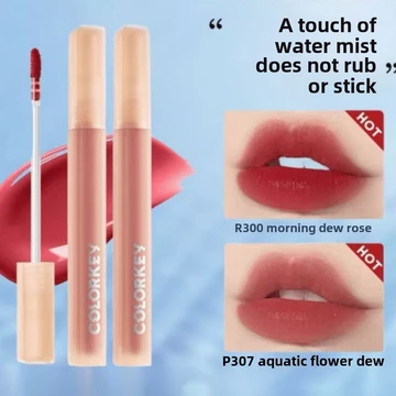 Colorkey Water Mist Lip Gloss lộ Son bóng môi dành cho nữ Son bóng môi màu đỏ không dễ dính vào cốc Son bóng
