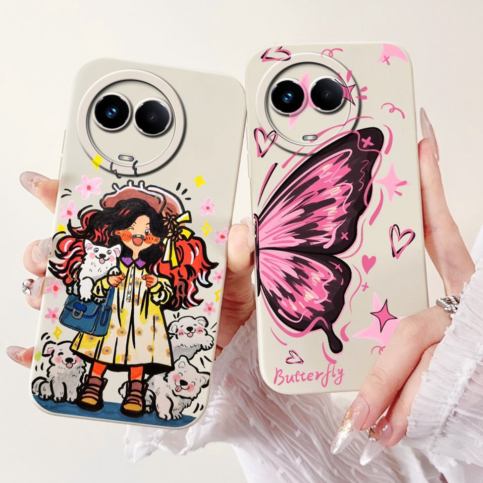 Dành Cho Realme 11 11X 5G Ốp Lưng V50 V50s Thời Trang Thẩm Mỹ Bướm Hoa Dễ Thương Bao Da Cho Realme V50 V50s Ốp Lưng Điện Thoại RMX3783 RMX3781