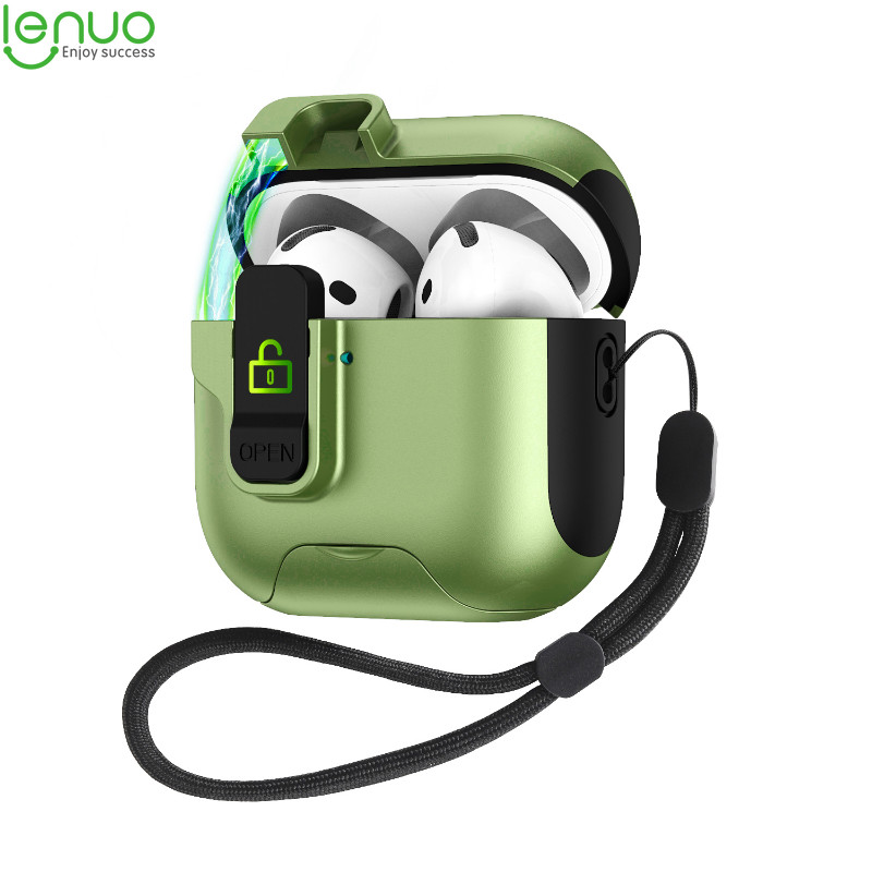 Hộp đựng tai nghe khóa Lenuo cho Airpods 4 anc Pro 2 3 1 Pro2 Vỏ
