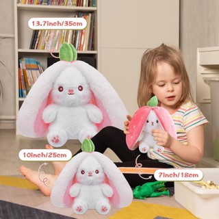 Thỏ Thú Nhồi Bông Có Thể Đảo Ngược Cuddle Bunny Nhồi Bông Thỏ Dâu Biến Hình Dây Kéo Sang Trọng Cà Rốt Biến Thành Tai Thỏ Sang Trọng Đồ Chơi Dễ Thương Nhồi Bông Bạn Gái Quà Tặng 1 cái