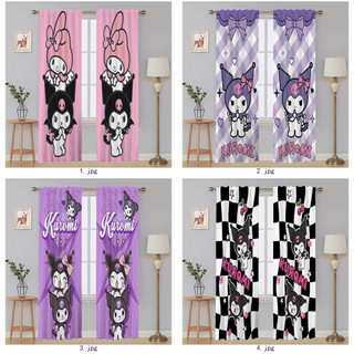 Rèm che mặt đơn Sanrio Kuromi Polyester, dễ treo, thích hợp cho phòng ngủ và phòng khách trẻ em