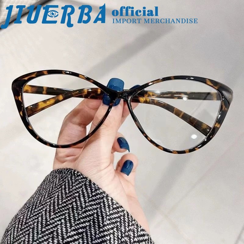 JIUERBA Kính Hd độc đáo dành cho nữ Hàn Quốc Retro Gradient Mắt mèo chống bức xạ / Kính chống ánh sáng xanh