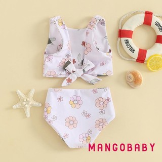 Mg-kids Girl Hai Mảnh Đồ Bơi Vỏ Mùa Hè / In Hoa Thắt Nút Tankini Và Quần Short Co Giãn Bộ Đồ Tắm Bikini