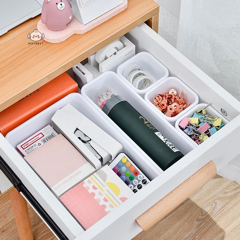 Maybest 8 Chiếc Ngăn Kéo Tổ Chức Hộ Gia Đình Chống Bụi Bàn Văn Phòng Phẩm Hộp Bảo Quản Nữ Trang Điểm Nhà Bếp Phụ Kiện Phòng Tắm {VN}