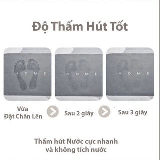 Thảm lau chân silicon chống trượt siêu thấm đế cao su dày dặn cao cấp