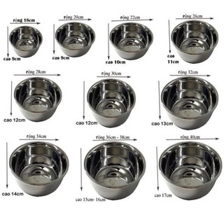Thau inox 304 size 40cm dày dặn cao cấp nhập khẩu trực tiếp đựng thực phẩm tiện lợi
