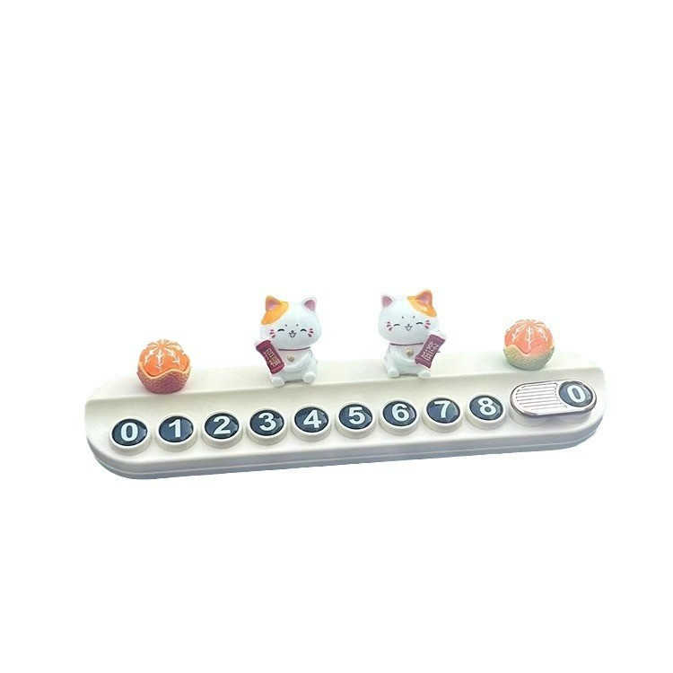 Mới Mèo May Mắn Bảng Điều Khiển Xe Trang Trí Màu Cam Số Điện Thoại Hiển Thị Dấu Hiệu Dễ Thương Nhật Bản Maneki Neko Phụ Kiện Xe Hơi Cho May Mắn Vận May
