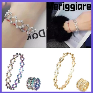 MERIGGIARE Mở rộng đến Lắc tay, Vòng đeo tay bằng đồng ma thuật có thể biến dạng bằng kim cương Vòng có thể mở rộng ma thuật, Vòng kính thiên văn 2 trong 1 có thể điều chỉnh