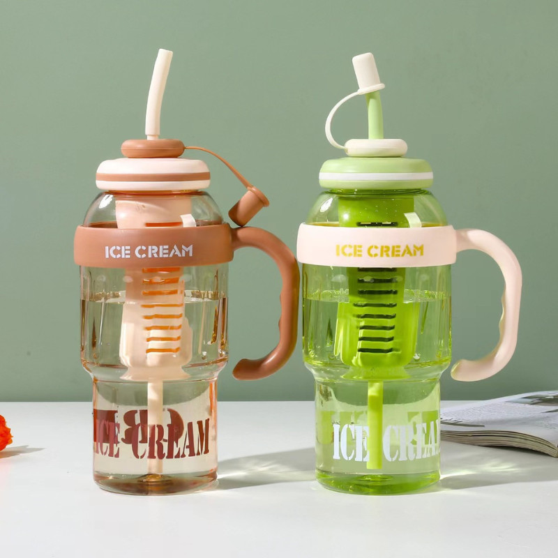 Bình Nước Nhựa 1400ml Có Ống Hút, Quai Cầm, Lọc Trà Detox Khóa Chặt Không Rò Rỉ Mang Đi Tập Gym, Đi Học, Đi Làm | 267