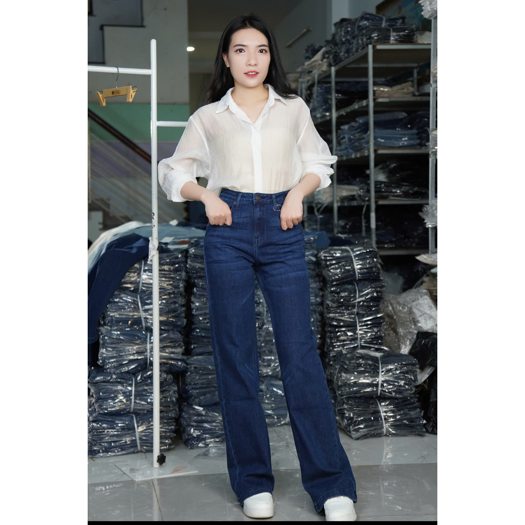 Ảnh TTTHAO - Quần Jeans Suông Cao Cấp Siêu Mát Lưng Cao Dài 103cm J7 3