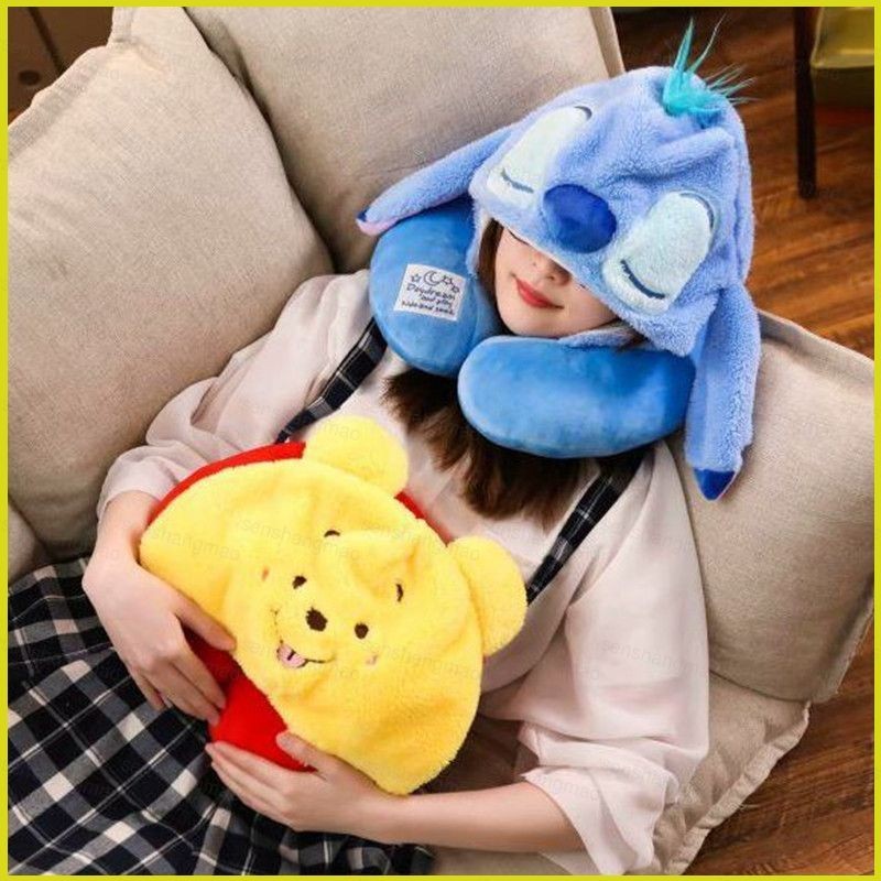 PS1 Stitch Winnie the Pooh Gối hình chữ U Hanawa Kazuhiko Du lịch di động che bóng máy bay bảo vệ cổ ngủ trưa SP1