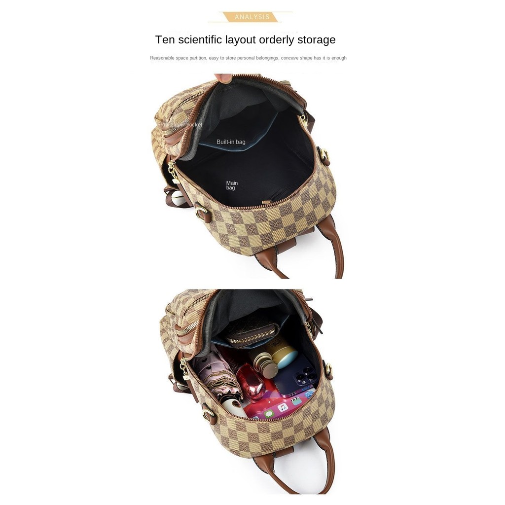 Women's Bag New Genuine Backpack Fashionable Backpack Versatile Large Capacity Women's Bag Short Trip Travel Mom Bag