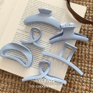 Yoing / Muối Biển Xanh Cảm Giác Cao Cấp Đơn Giản Phù Hợp Với Kẹp Tóc Lười Hàn Quốc Kẹp Cá Mập Phụ Kiện Tóc