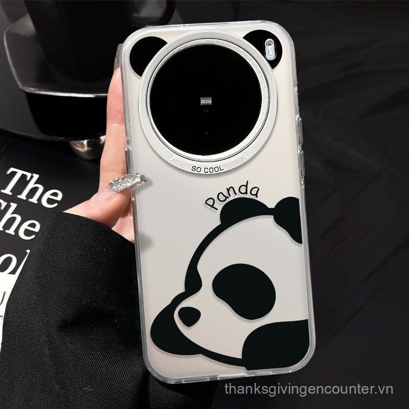 Ốp điện thoại cho Honor Magic 6pro 5pro 4pro 6 5 4 Pro, vỏ bảo vệ cứng chống rơi với họa tiết hoạt hình gấu trúc dễ thương IMD lỗ lớn