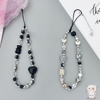 【Chamvn】Dây đeo cổ tay đa năng hình trái tim đính hạt cho điện thoại phong cách lạnh