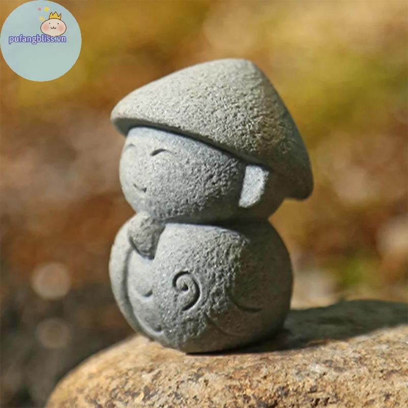 Pufangbliss Tượng Phật Dễ Thương Nhỏ Jizo Phật Điêu Khắc Các Bức Tượng Nhỏ Đồ Trang Trí Sân Vườn Phật Nhật Bản Ksitigarbha Bể Cá VN
